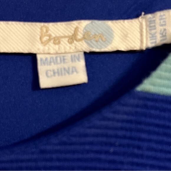 Boden Dress Women's Size 6 Blue Striped Maggie Ottoman Fit & Flare - Picture 4 of 8